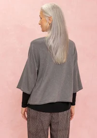 Gilet en coton biologique/laine avec teinture végétale - gris fer