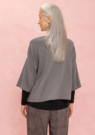 Gilet en coton biologique/laine avec teinture végétale - gris fer
