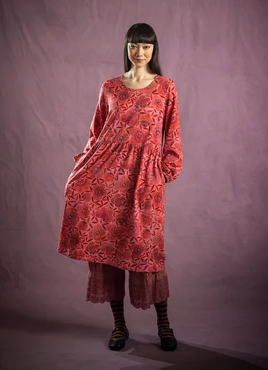 “Ada” patterned dress in organic cotton/modal