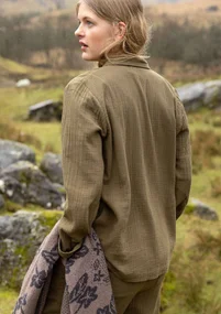 Einfarbige Jacke „Frigg“ aus Bio-Baumwolle - fichte