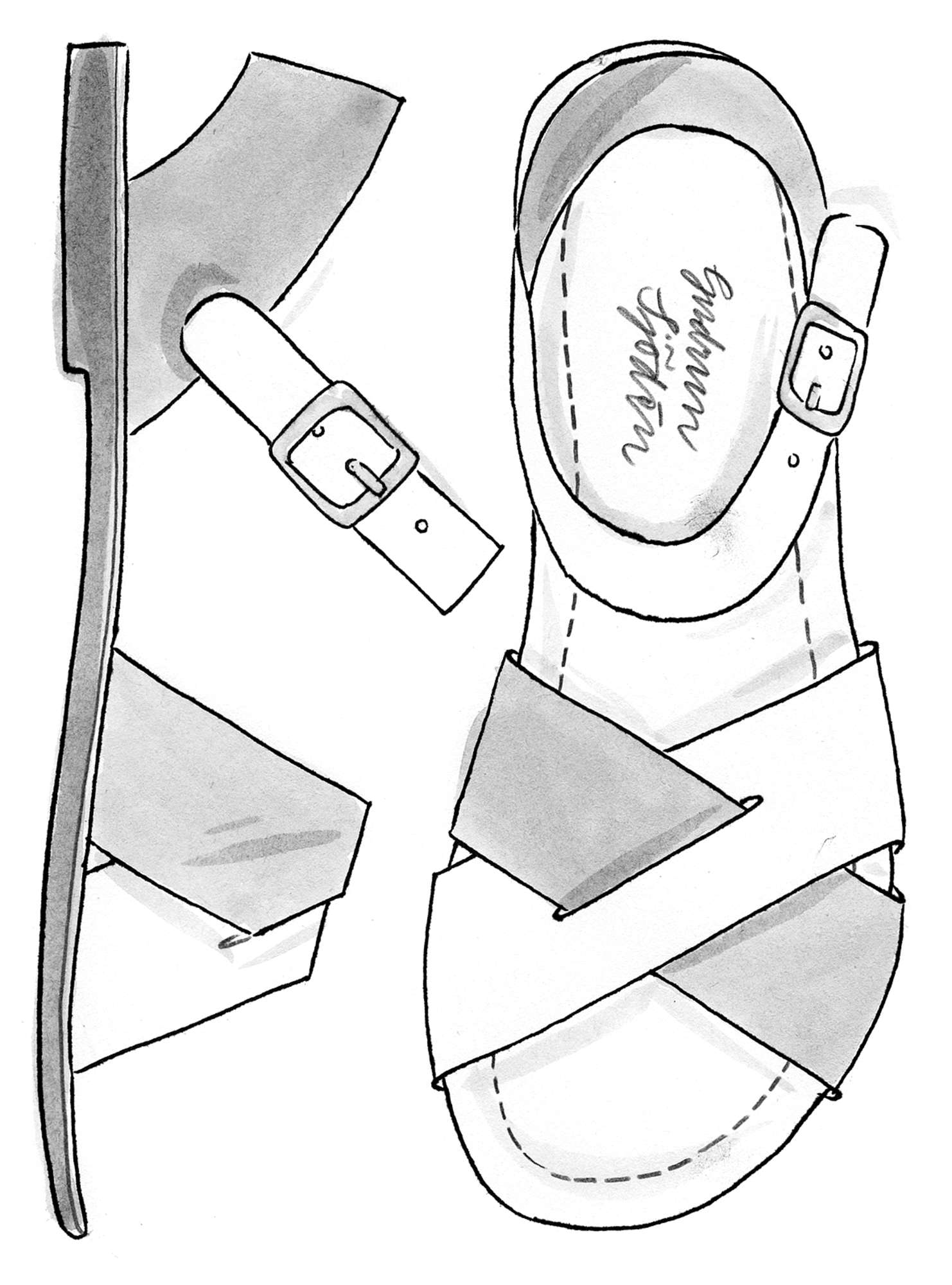Sandales en cuir nappa