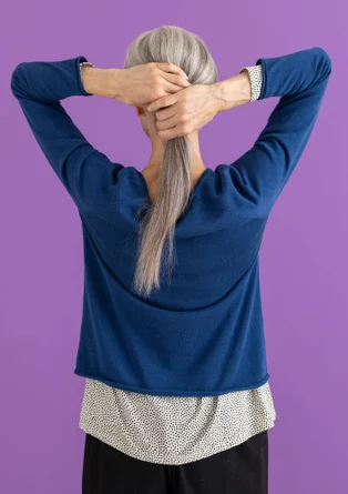 Pull en coton biologique/lyocell - bleu indigo