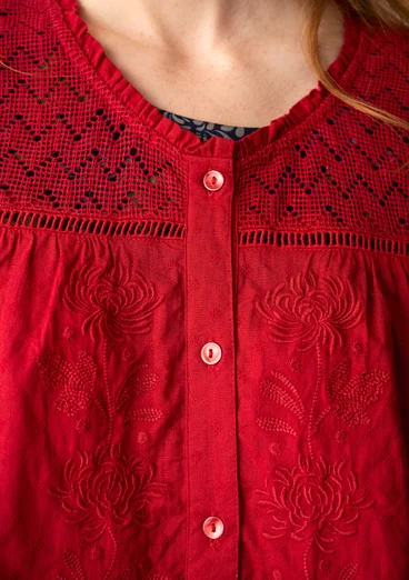 “Haiku” tunic in organic cotton - cherry