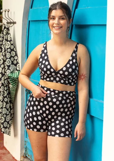 Bikinihose „Sunshine“ aus Recycling-Polyamid/Elasthan - schwarz-gemustert