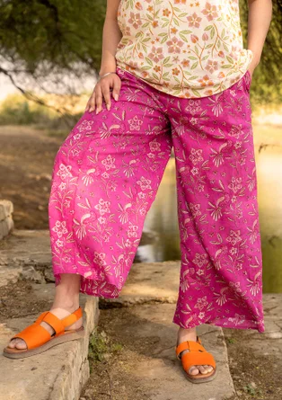 Pantalon tissé " Nightingale " en coton biologique - cerise