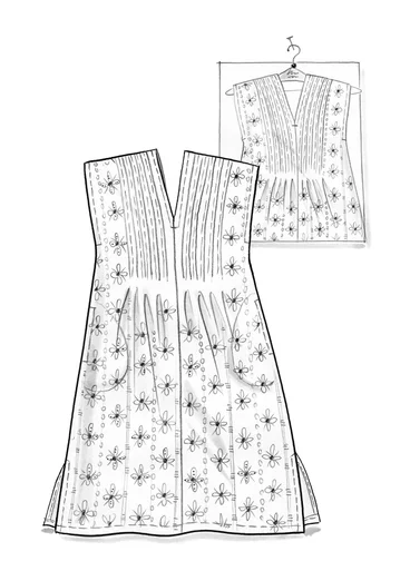 Hihaton kangasmekko "Chamomile" ekopuuvillaa - musta