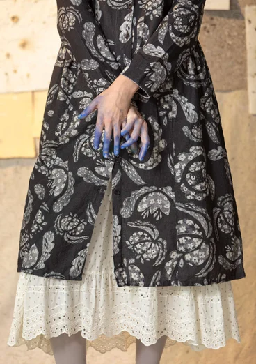 Vævet kjole "Herbarium" i økologisk bomuld/hør - askegrå