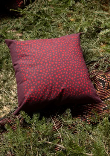 “Gnistra” organic cotton cushion cover - aubergine