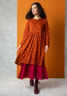 Robe "Amandine" en jersey de coton biologique/modal - rouille