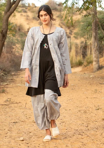 Blouse d'artiste "Cirrus" en coton biologique - héron