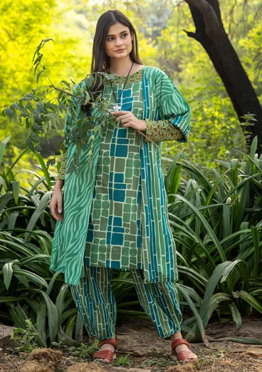 Kleid „Zebra“ aus Bio-Baumwollgewebe - apfelgrün