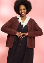 Organic/recycled cotton cardigan - beetroot