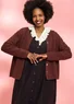 Organic/recycled cotton cardigan (beetroot L)