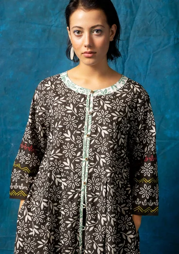 Woven “Kauri” dress in organic cotton  - svart