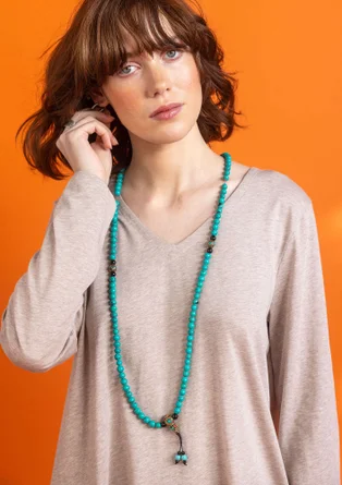 Tricot tuniek "Oriana" van biologisch katoen/modal - lichtaardappel gemêleerd