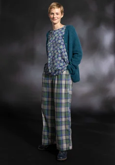 “Skagen” woven pajama pants in organic cotton - sea green