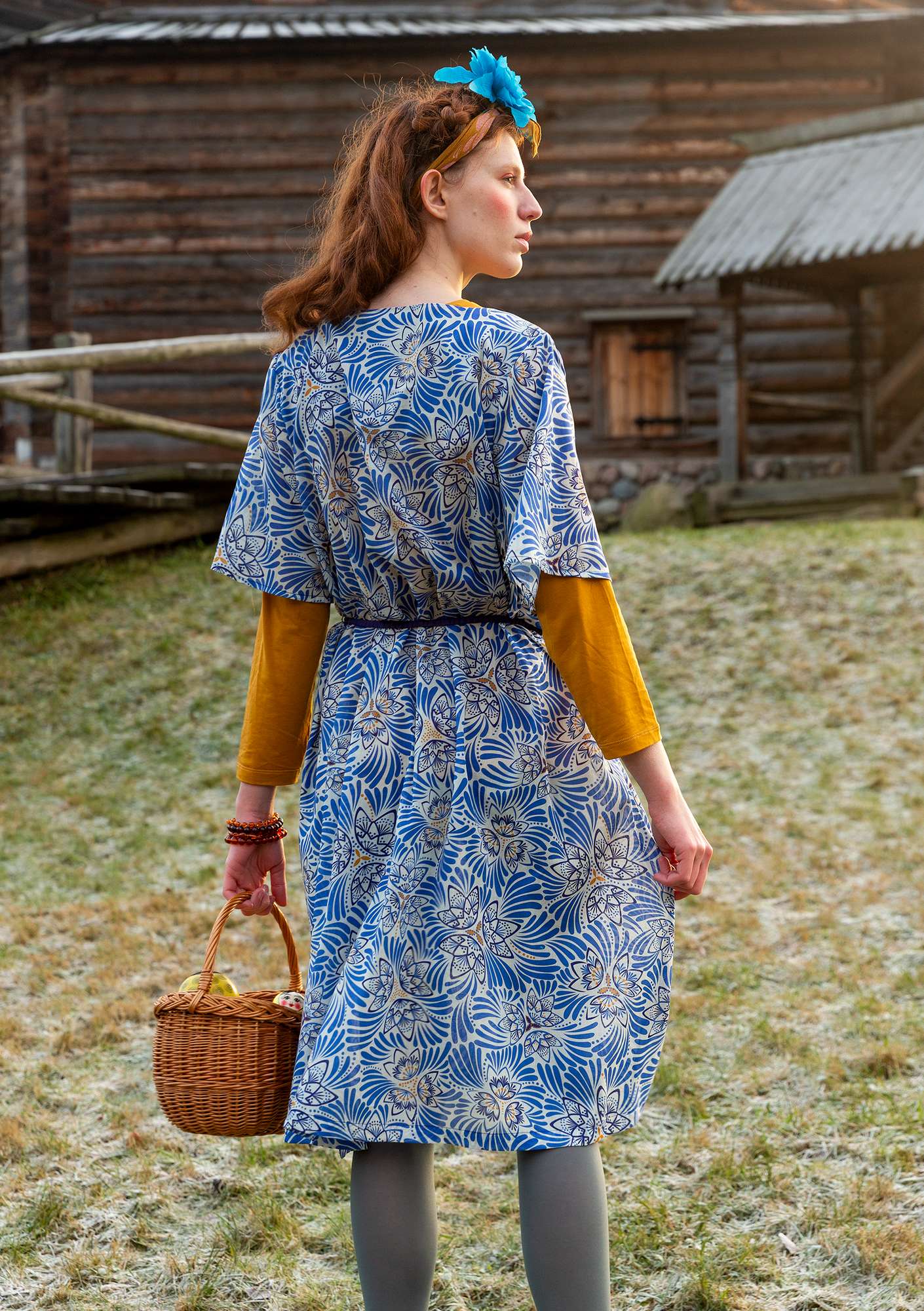 Kleid „Kalejdoskop“ aus Öko-Baumwolle himmelblau thumbnail