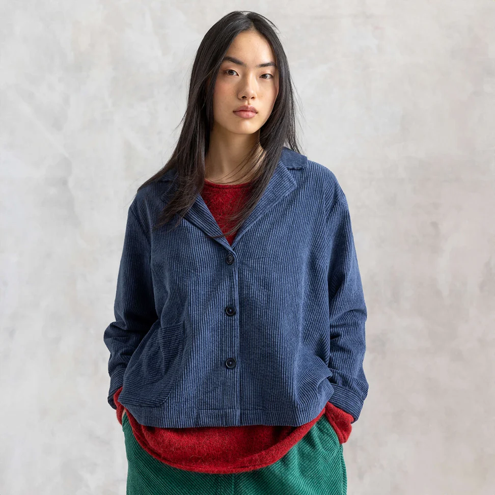 Cordjacke „Rime“ aus Bio-Baumwolle - indigo