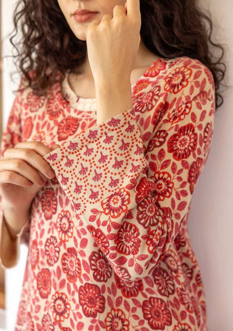 Tunique "Heera" en maille de coton biologique - flamant rose