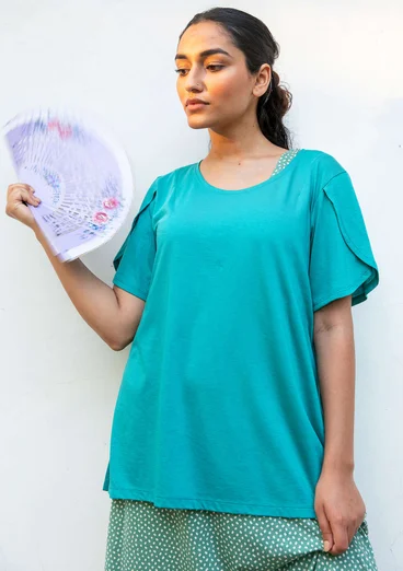 Top en coton biologique/modal - vert lagon