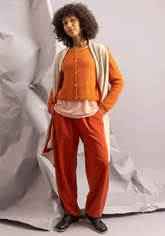 Vest van alpacamix - grapefruit