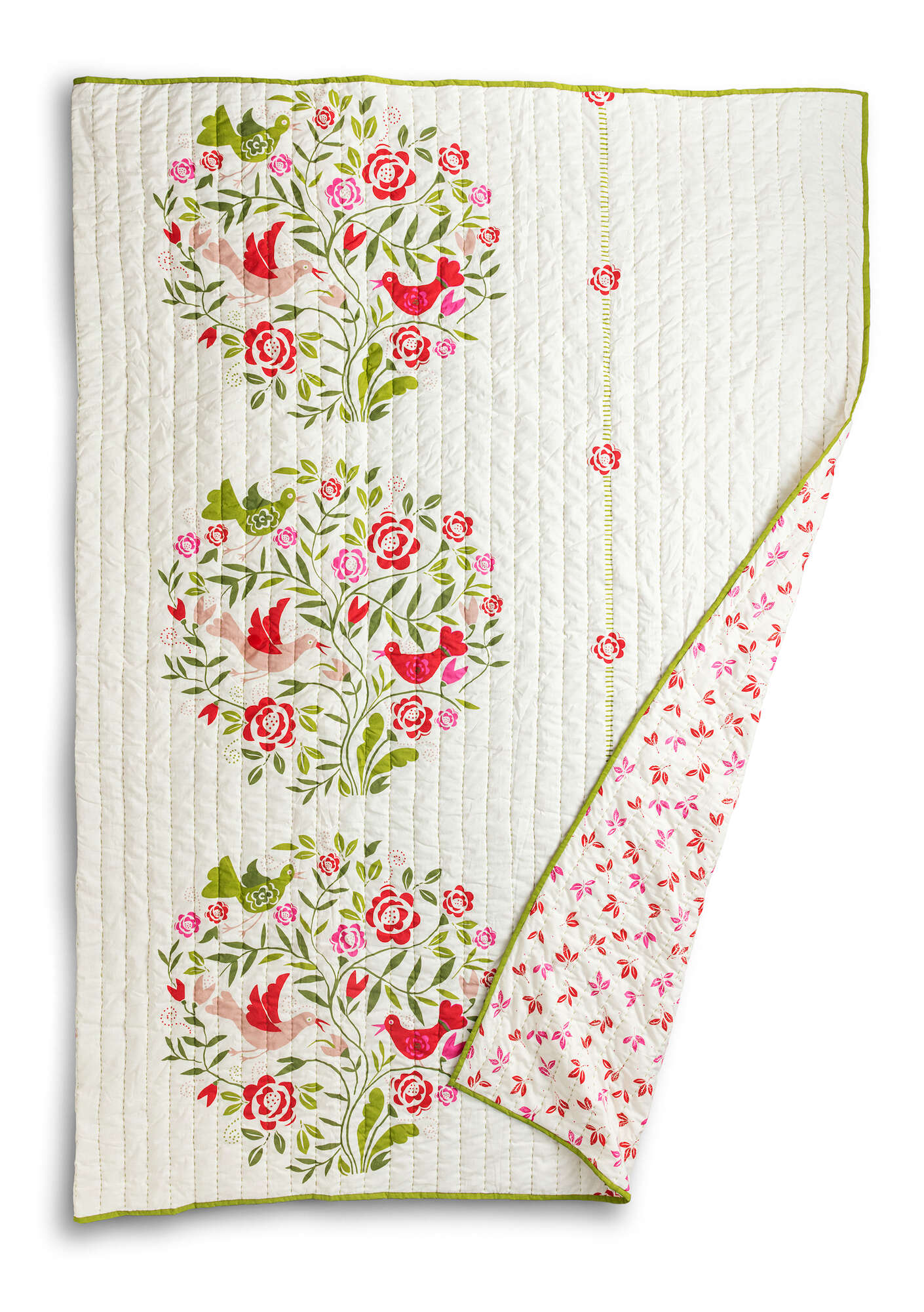 “Ottenby” organic cotton bedspread for a double bed wild strawberry thumbnail