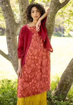 Kleid „Hedda“ aus Bio-Baumwollgewebe - rost-gemustert