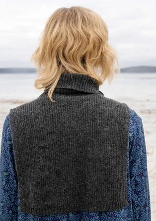 Turtleneck dickey in recycled wool - dark ash grey melange