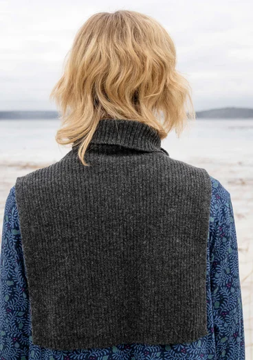 Turtleneck dickey in recycled wool - dark ash grey melange