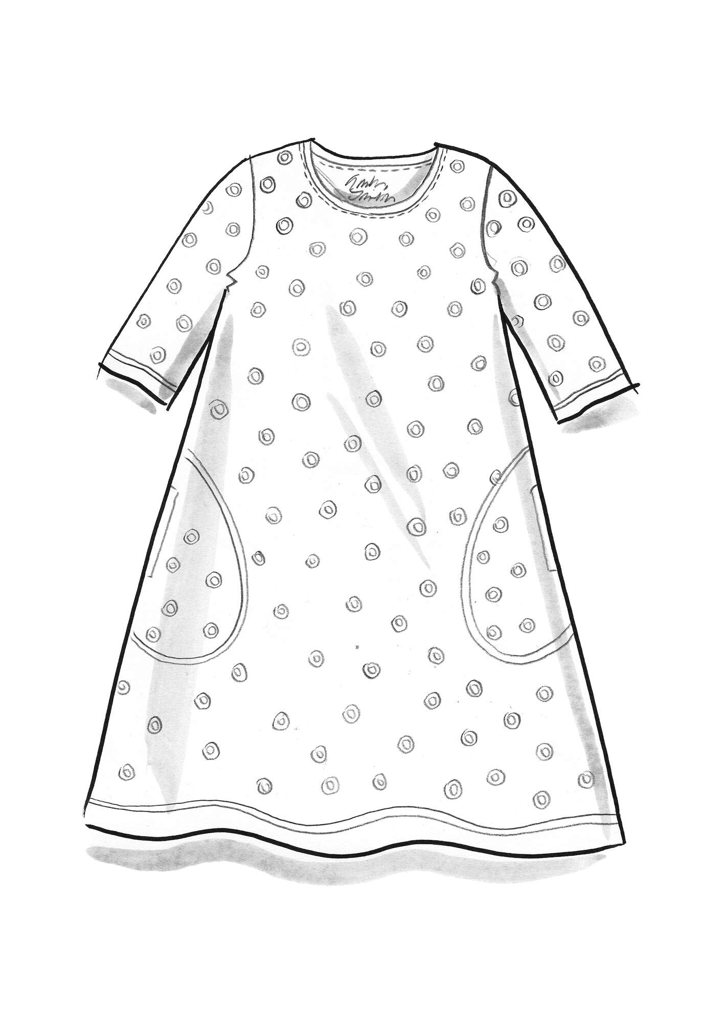 Tricot jurk  Alma  van biologisch katoen/modal laguneblauw