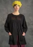 Blouse d’artiste en coton biologique/modal (noir S)