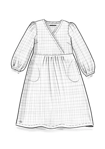 “Wavy” woven dress in organic cotton - teal