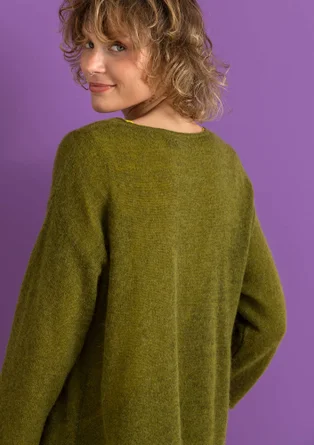 Wool/cotton/alpaca sweater - green pepper/melange