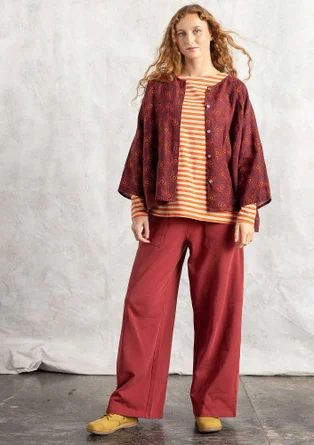 Organic cotton jersey trousers - rooibos