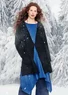 Gilet long "Rimfrost" en laine feutrée (noir S)