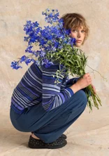 Cardigan "Esme" i økologisk/genanvendt bomuld - mørk indigo/stribet