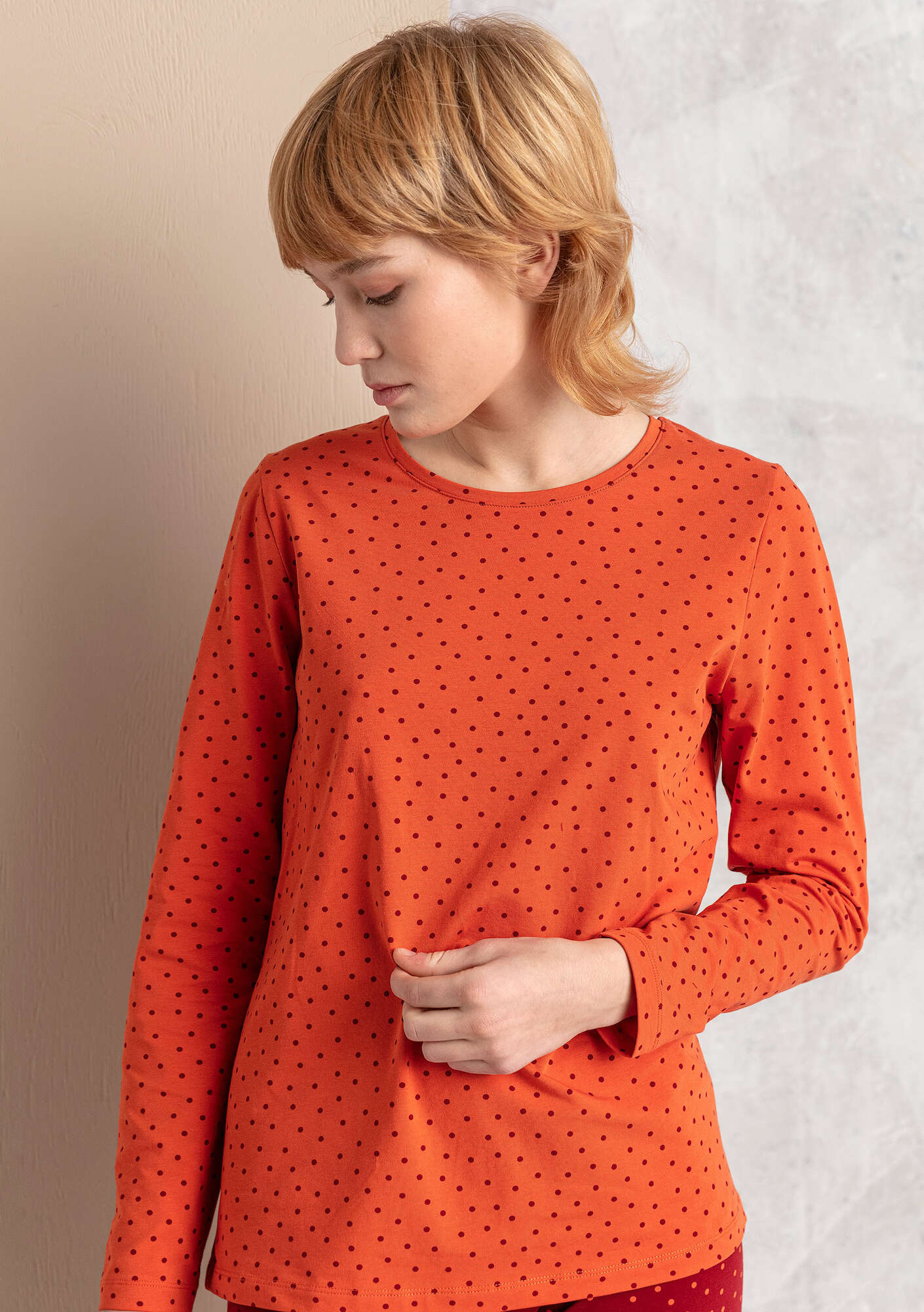 Pytte jersey top chili/patterned