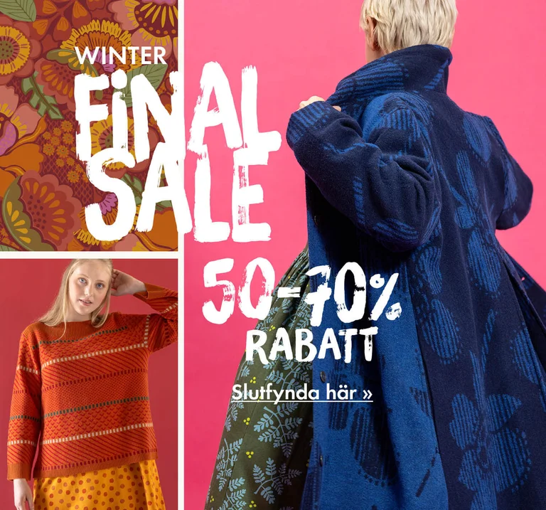 Ett kollage med kläder och mönster från Gudrun Sjödén. 