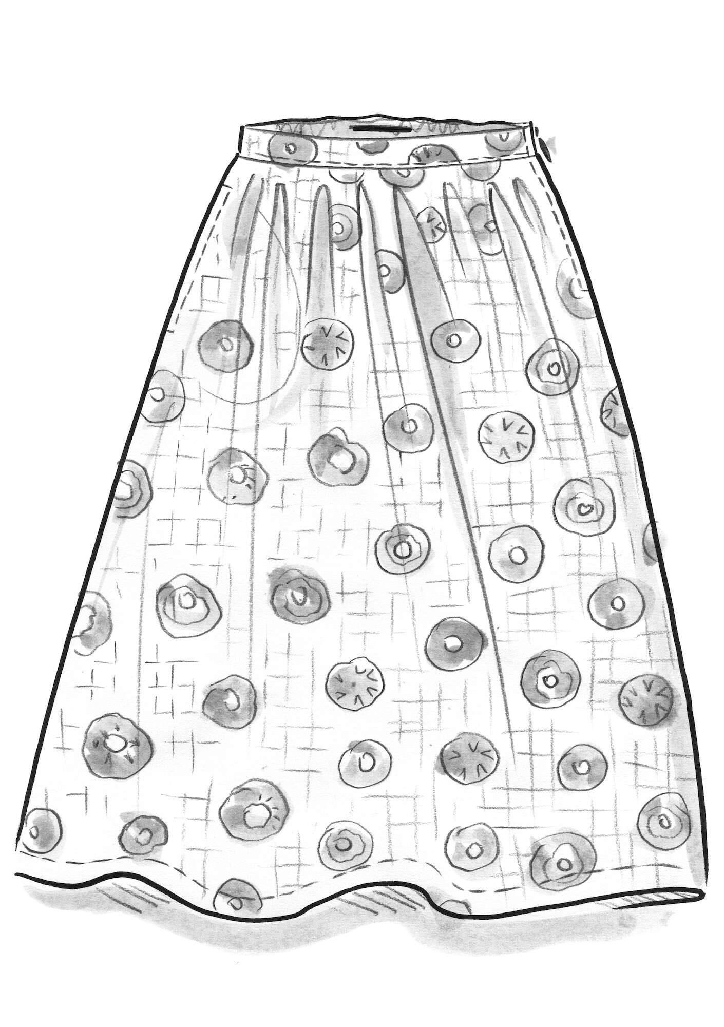 Vævet nederdel  Hilda  i økologisk bomuld