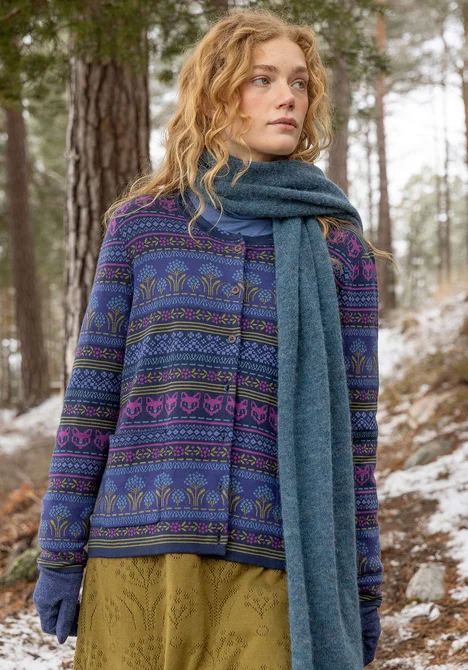 Strickjacke „Canwood“ aus Bio-/Recycling-Baumwolle - veilchen