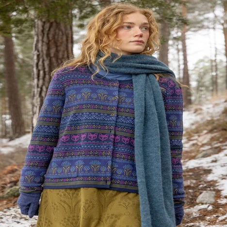 Strickjacke „Canwood“ aus Bio-/Recycling-Baumwolle - veilchen