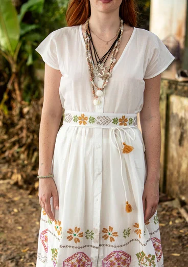 Ceinture "Cross" en coton biologique - blanc cassé