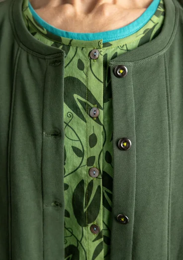 Organic cotton jersey cardigan - forest green