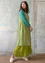 Vävd klänning "Shimla" i ekologisk bomull/lin (pistage/mönstrad S)