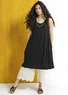 Tricot jurk van modal (zwart L)