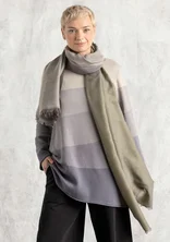 Satin-weave wool scarf - grey