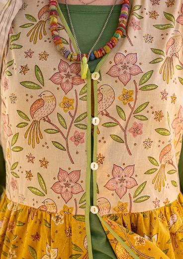 Geweven jurk "Nightingale" van biologisch katoen - honing