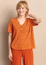 Jerseybluse "Juliet" i økologisk bomuld/modal (brændt orange/mønstret XXL)