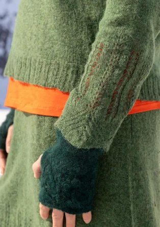 Trøje "Forgetmenot" i alpakamiks - skovgrøn/meleret