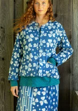 “Bloom” floral skirt in organic cotton - indigo blue